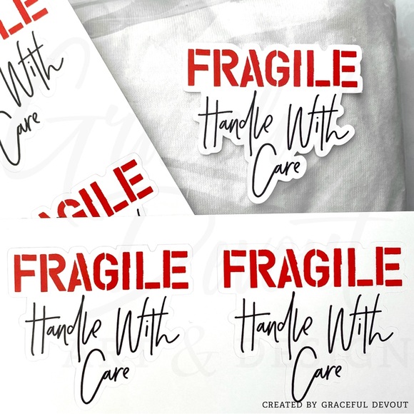 FRAGILE Handle With Care- Sticker 2" (inches) (48ct.)  [GD56-48] - Picture 6 of 6
